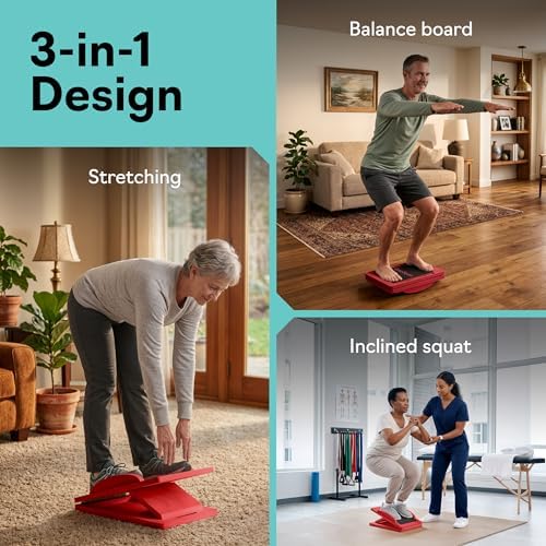 Slant Boards for Exercise, Wooden Slant Board, Calf Stretch Board with 7 Incline Angles, Velour Board, Balance Board & Calf Stretcher, Portable Incline Board for Physical Therapy, Ankle Mobility, Heel & Knees - Image 2