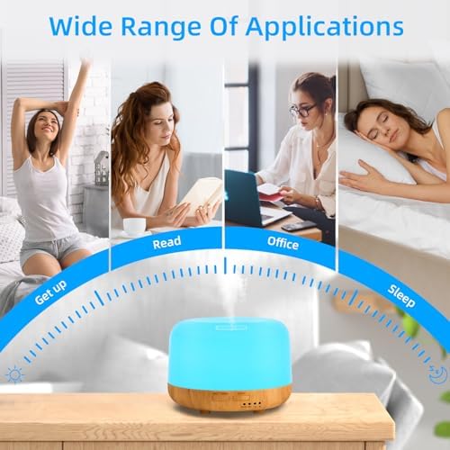 SPLITSKY 300ml Essential Oil Diffuser with Remote and 7-Color LED Light - Image 6