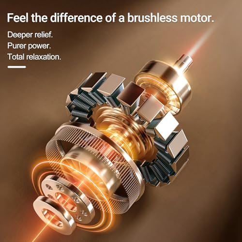 UFFAE Mini Dual-Head Massage Gun with 4 Heads 3 Speed Levels, Golden - Image 5
