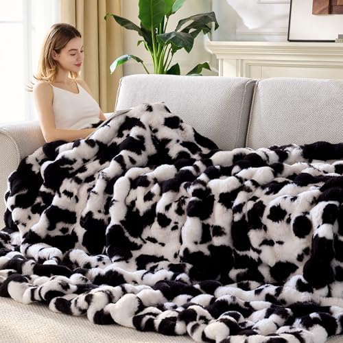 Anysay Faux Fur Throw Blanket, 1000GSM Fluffy Soft Bubble Blanket 60''*80'' - Image 4