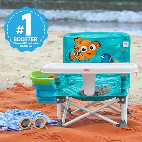 Bright Starts Disney Finding Nemo Pop 'N Sit Portable Booster, Indoor/Outdoor Use, Floor Seat with Feeding Tray, 6 Mos - 3 Yrs - Image 2