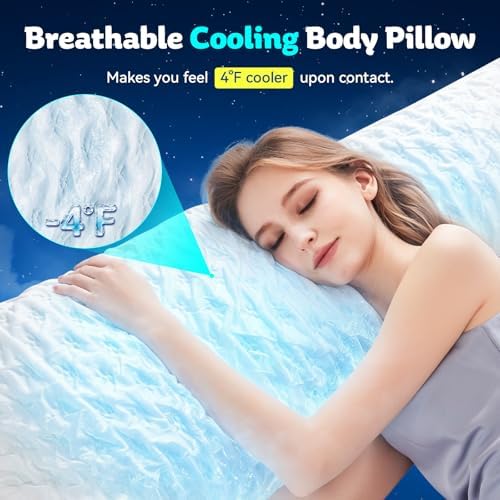 KUCEY Body Pillow for Side Sleeper with Neck and Shoulder Pain,Adjustable Shredded Memory Foam Pillows, Cooling Pillow for hot Sleepers with Washable Cover, Bed Pillows for Adults, Original White - Image 3