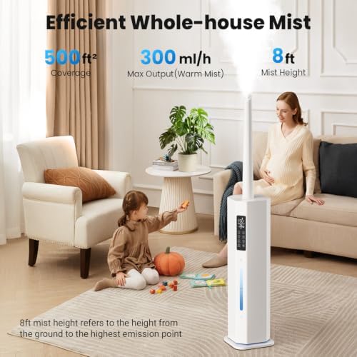 Home Humidifier for Large Room, 2.38Gal Top Fill Cool Mist,500ft² - Image 2