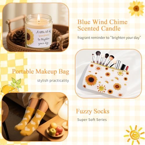 10Pcs Sunshine Gift for Women - Unique Care Package with Sunflower Gifts, Friendship Box of Sunshine for Mom Sister Wife, Get Well Soon & Birthday Present, Self Care Basket for Women Recovery - Image 6