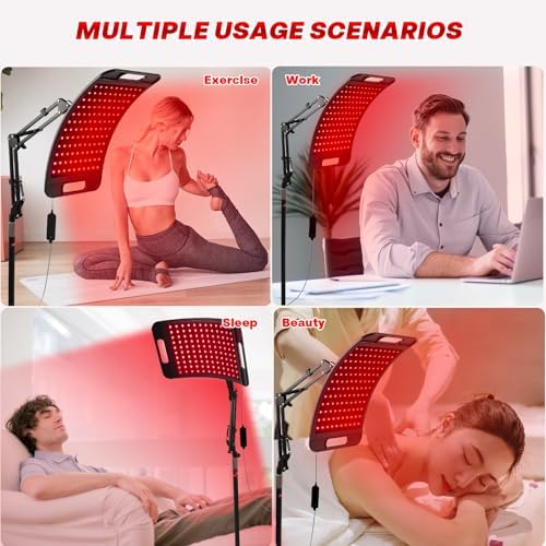 Red Light Therapy for Face and Body, 140PCS 3-in-1 LED Red Infrared Light Therapy Lamp Panel 660nm / 850nm /940nm Wavelength with Adjustable Stand&Protective Goggles–Home Use Gift for Man, Women&Pet - Image 6