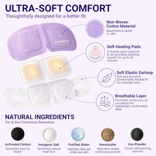 Steam Eye Mask, Self Heating Heated Eye Mask for Sleep, Warm Compress for Eyes, Moist Heat for Dry Eye Relief, Stye Eye Treatment, Spa, Travel Essentials, Unscented 30 Pack - Image 7