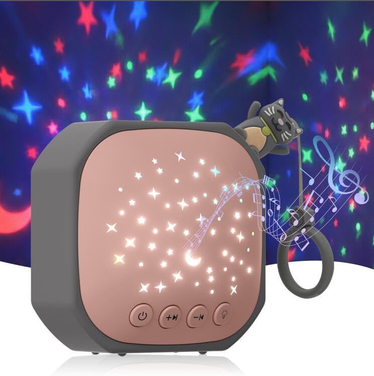 Portable Baby Sound Machine with Star Projector & White Noise Sleep Soother by Junificent