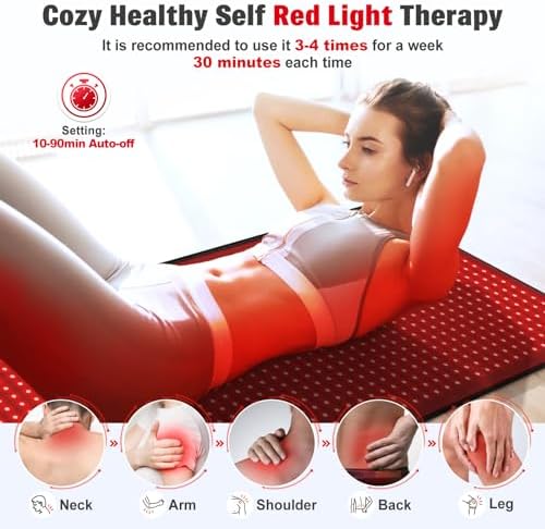 Red Light Therapy for Body, 660nm 850nm Infrared Light Therapy Pad, Wearable Wrap with Timer Remote Control for Back Shoulder Waist Knee, Infrared Light Device Home Use, 71'' x 31'' Large Area - Image 3