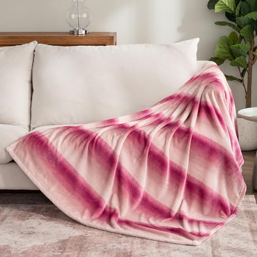 Berkshire Blanket-Classic Heavyweight Soft Printed VelvetLoft® Plush Throw Blanket, Cozy and Fuzzy, Purple Pitch, 50in x 70in - Image 5