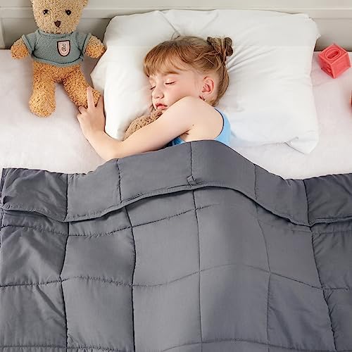 yescool Weighted Blanket 5 Pounds Cooling Weighted Lap Blanket, Grey Heavy Blanket for Sleeping, Weighted Throw Blanket Gifts for 40-60lbs, 36"x48" by yescool