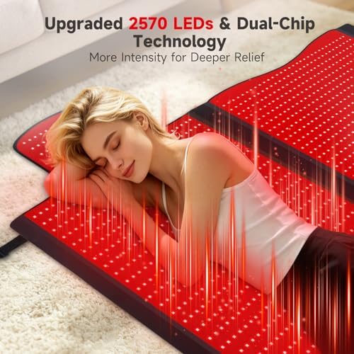 LITDUCK Body Red Light Therapy Mat, Eligible Red Light Therapy Blanket, 2in1 LEDs(660nm& 850nm), Premium Leather, Adjustable Timer & Intensity, 74.6” x 33.3” 2570 LEDs - Image 2