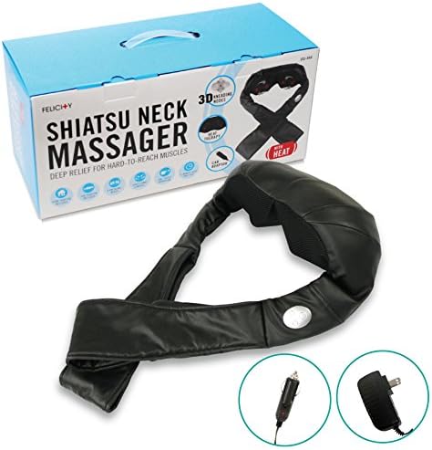 Daiwa Felicity Shiatsu Neck & Back Massager with Heat - Deep Tissue Pain Relief for Shoulder with 8 3D Kneading Nodes - Electric Full Body Massage, Ergonomic, Portable, Includes Power/Car Adapter - Image 7