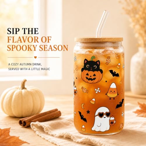 Boo Basket Stuffers for Women, Halloween Gifts Box w 16oz Ghost Glass Cup - Image 4