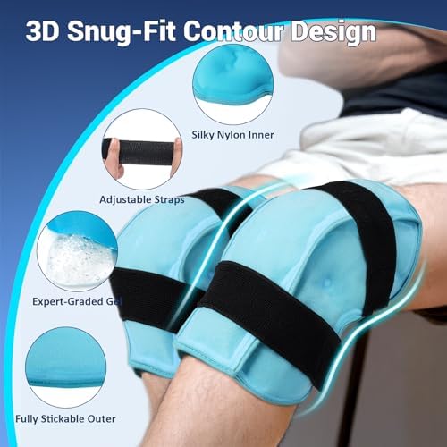 Comfytemp 3D Knee Ice Pack Wrap for Injury Reusable Gel Hot Cold Therapy - Image 3