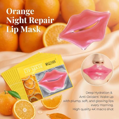 30PCS Moisturizing Lip Mask - Lip Patches for Spa Daily Labial Masks Skincare Hydrating to Reduce Wrinkles Dryness Anti-wrinkle Lightens (Orange) - Image 2