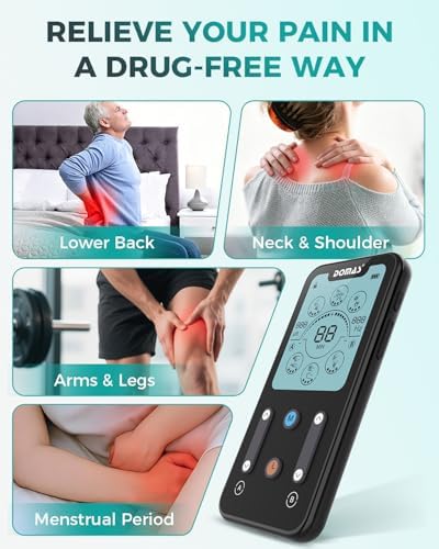 DOMAS TENS Unit Muscle Stimulator: 24 Modes Dual Channel EMS Machine with 24pcs Electrode Pads for Shoulder, Neck, Back Pain Relief, Suitable for Seniors, Office Workers, Fitness Enthusiasts and More - Image 2