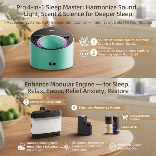 Sound Machine & Aroma Diffuser Pro 4-in-1 Sleep System, Premium Metal Shell with Schumann Resonance &Night Light, White Noise &50+ Natural Sounds -for Sleep, Focus, Relaxation -Adults Kids Baby - Image 2