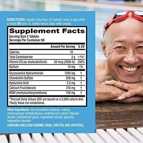 Move Free Advanced Glucosamine Chondroitin MSM + Vitamin D3 Joint Support Supplement, Supports Mobility Comfort Strength Flexibility & Bone + Immune Health - Tablet, 3x120ct Bottles (120 servings)* - Image 3