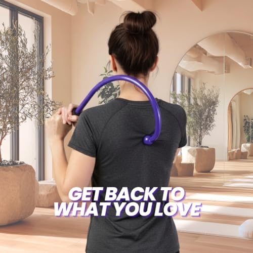 QFlex Back Massager Hook - Trigger Point Self Massage Tool for Neck, Shoulder & Muscle Knot Relief - Deep Tissue Massager Stick - As Seen on Shark Tank - Made in USA - Image 6