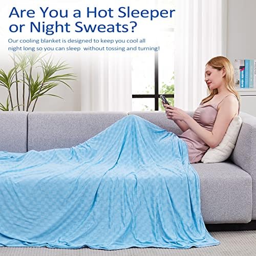 Topcee Cooling Blanket, Summer Cooling Blankets for Hot Sleepers, Arc-Chill Q-Max>0.5 Cool Fiber, Oeko-TEX 100% Certified, Soft, Breathable, Double-Side Bed Throw,Keep Cool for Adults Kids 90"x108" - Image 4