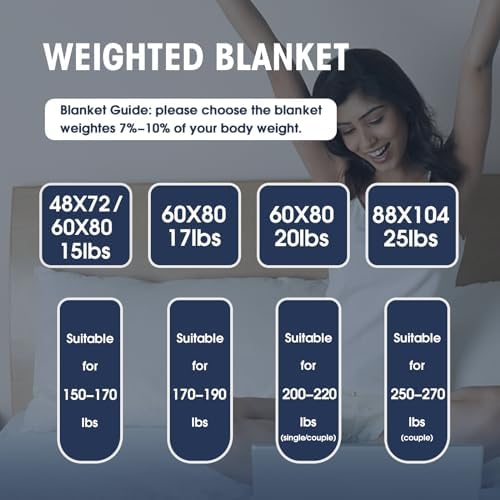yescool Weighted Blanket for Adults (22 lbs, 60" x 80", Pink Grey) Cooling Heavy Blanket for Sleeping Perfect for 210-230 lbs, Queen Size Breathable Blanket with Premium Glass Bead, Machine Washable - Image 7