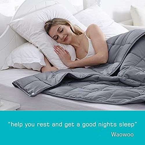 Waowoo Weighted Blanket Adult, 20lbs 60"x80" Blanket for Deeper Sleep,Material with Glass Beads(Dark Grey) - Image 2