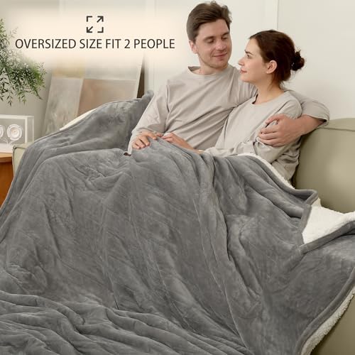 ESTINGO King Size Electric Blanket, 100"x90" King Size Heated Blanket Dual Control with 5 Heating Levels & 10 Hours Auto Off, Electric Heated Blanket with OverHeat Protection, Light Gray - Image 5