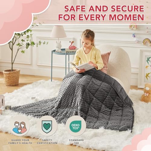 CuteKing Weighted Blanket - Weighted Blanket with Premium Glass Beads - Heavy Blanket Crystal Velvet for Comfort Sleep - Thick Blanket All Season (10lbs, 48"x72", Grey Bubble) - Image 2