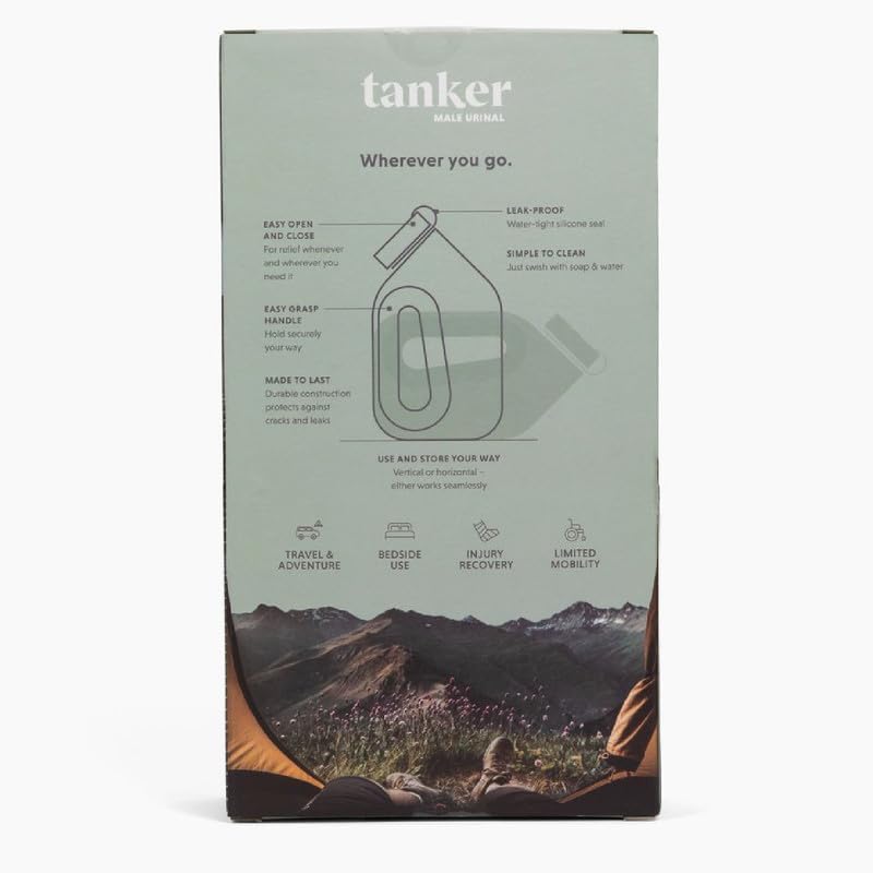 Tanker Portable Urinal for Men Spill Proof - Camping & Travel Pee Bottle - Image 3