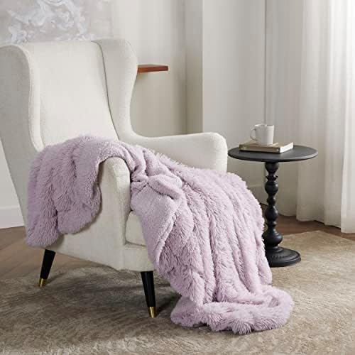 Bedsure Faux Fur Fluffy Fleece Sherpa Blanket Couch Throw Lavender 50"x60" - Image 5