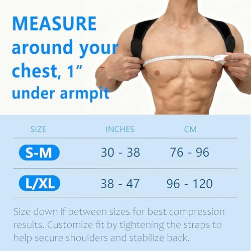Posture Corrector for Women Men, Copper Upper Back Brace, Back Straightener Support Correcting Hunchback and Bad Posture, Back Pain Relief for Neck, Shoulder, Clavicle, Black, S/M - Image 6