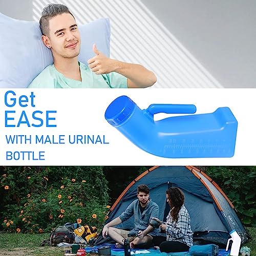 Urinal Bottle Male Urinals Portable Urine Bottle with Screw Lid 1200 ml Plastic Pee Bottles for Men (Pack of 2) - Image 6