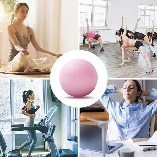 WOVTE Massage Lacrosse Ball for Sore Muscles, Shoulders, Neck, Back, Foot, Body, Deep Tissue, Trigger Point, Muscle Knots, Yoga and Myofascial Release (Pink) - Image 5