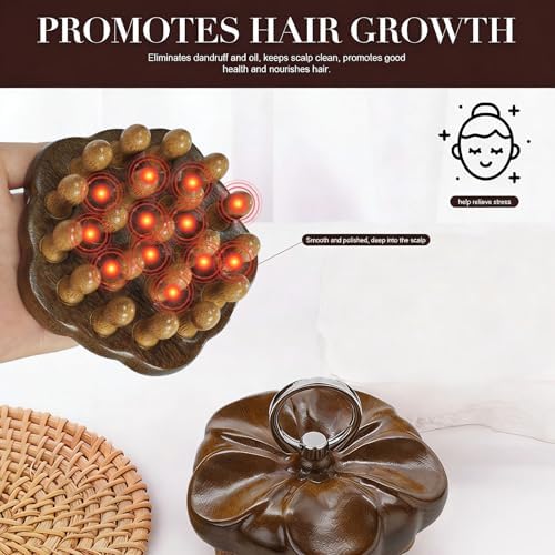 Bamboo Scalp Massager, Wooden Scalp Massager Comb for Relaxation and Daily Scalp Care, Manual Head Massager Tool, Handheld Scalp Massage Comb for Home or Travel - Image 5