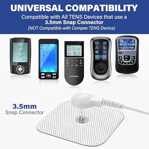 TENS Unit Electrode Pads - 40 PCS Self Adhesive Electrodes Replacement Pad with Standard 3.5mm Snap-on Connectors, Compatible with Muscle Stimulator Machine of Most Brand - Image 3