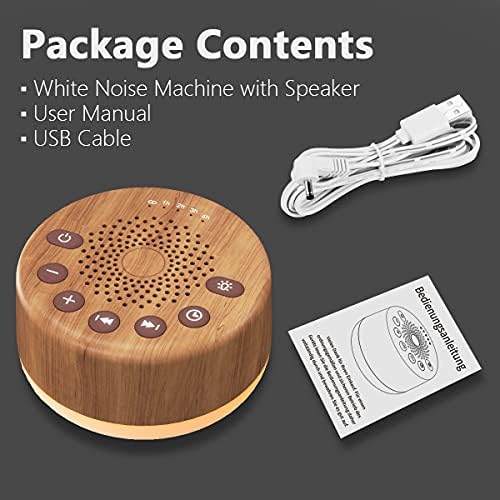 Easysleep Sound White Noise Machine with 25 Soothing Sounds and Night Lights with Memory Function 32 Levels of Volume and 5 Sleep Timer Powered by AC or USB for Sleeping Relaxation (Wood) - Image 6