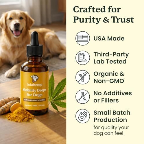 Lolahemp Mobility Drops for Dogs – Organic Hemp & Turmeric – Whole-Body Mobility, Hip & Joint, and Everyday Comfort - Image 5