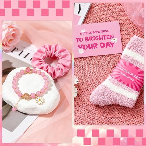 Pink Gift Basket for Women, Unique Birthday Gifts for Teen Girls Mom Sister - Image 6