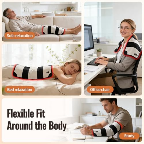 24’’ x 12’’ Red Light Therapy Belt for Body, 660nm & 850nm(Invisible) Infrared Wrap with 3 Modes, 5 Intensity Levels, 10–90 Min Timer, Adjustable LED Light for Muscle Relaxation & Wellness - Image 6