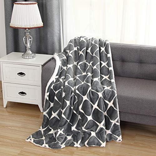 Elegant Comfort Luxury Ultra-Plush Velvet Touch Fleece Throw Soft, Warm, Cozy| Micromink Sherpa-Backing Reversible Blanket for Bed, Sofa and Couch, (50 x 60), Bloomingdale Grey - Image 5