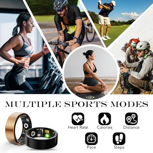 Smart Health Ring Fitness Tracker for Men Women, Sleep, Stress & Activity Monitoring, IP68 Waterproof, Long Lasting Battery, No Subscription Fees, Compatible with iOS & Android, Rose Gold 8 - Image 3