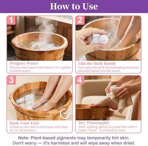 Foot Bath Bombs Gift Set - 12PCS Rose Lavender Aromatherapy Foot Soak Individually Wrapped with Sea Salt for Dry Cracked Softener Exfoliator Foot Spa Pedicure Supplies Birthday Mothers day Gift - Image 4