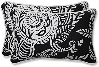Pillow Perfect Paisley Indoor/Outdoor Accent Throw Pillow, Plush Fill, Weather, and Fade Resistant, Large Lumbar - 16.5" x 24.5", Black/Ivory Addie, 2 Count - Image 3