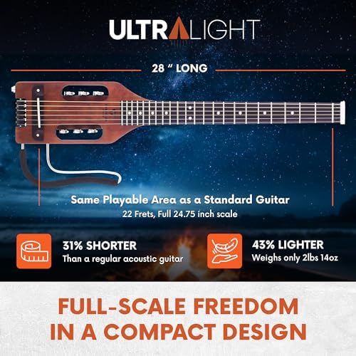 Traveler Guitar Ultra-Light Acoustic Acoustic-Electric Guitar, Antique Brown - Image 3