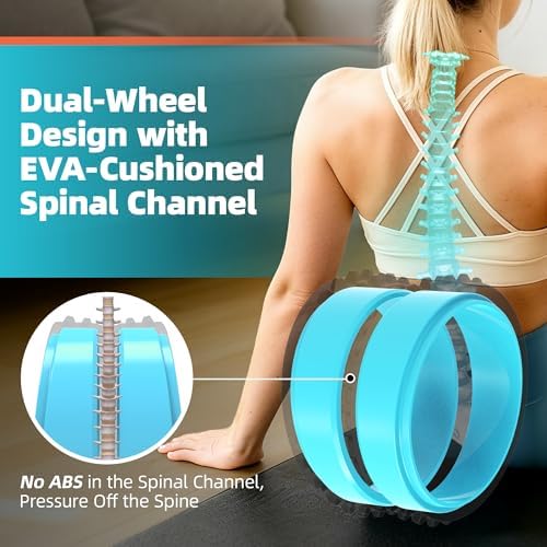 GymCope Curved Foam Roller, Spine-Safe Groove, 530 lb, Blue, Medium - Image 6