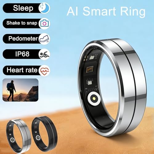 Smart Ring for Women & Men, Health Tracker with Blood Oxygen Monitor, Heart Rate & Sleep Monitor, Waterproof Fitness Ring Long Lasting Battery Sleep Ring for iPhone and Android, No Subscription Fee - Image 2