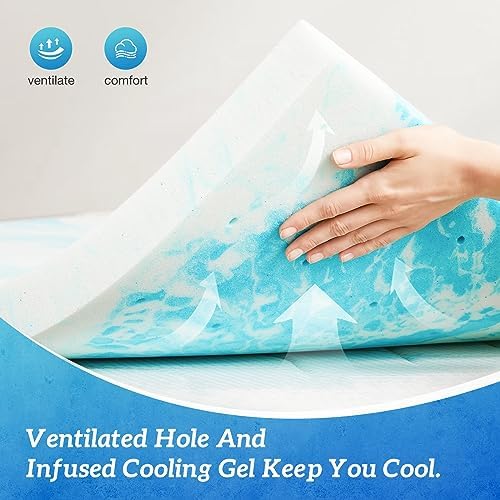 Mattress Topper Full - 3 Inch Memory Foam Cooling Gel Infused Bed Topper for Back Pain, CertiPUR-US Certified - Image 5