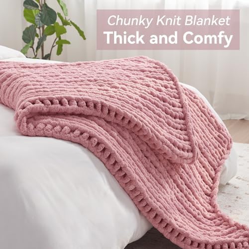 Negwoo Chunky Knit Throw Blanket, Knitted Throw Chenille Yarn, 80"*90" - Image 5