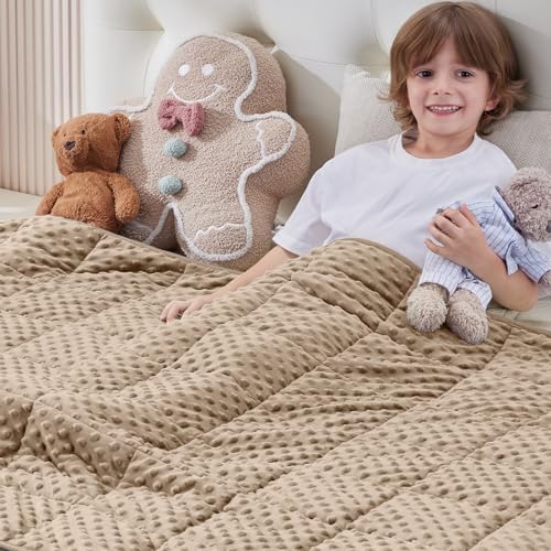 anfie Weighted Blanket(50"x60" 5lbs) Weighted Blanket Cooling Blanket for Resting,Throw Size Breathable Blanket with Premium Glass Bead(Khakil) - Image 4
