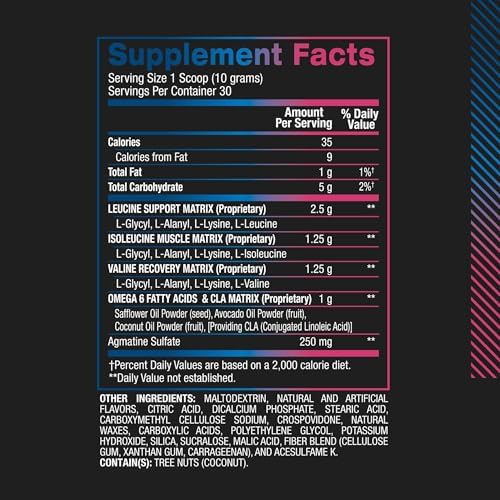 BPI Sports Best BCAA Powder – Hydration, Blue Raspberry, 30 Servings - Image 2